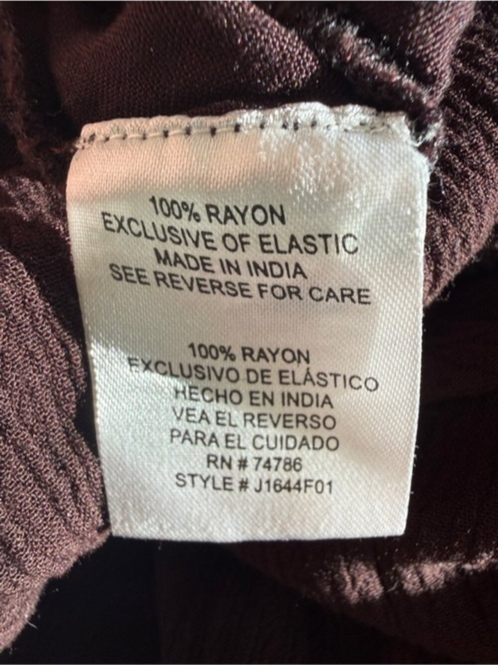 Patrons of Peace Olinda Tiered Dress Medium Brown Button Front Strappy Rayon - Picture 5 of 6